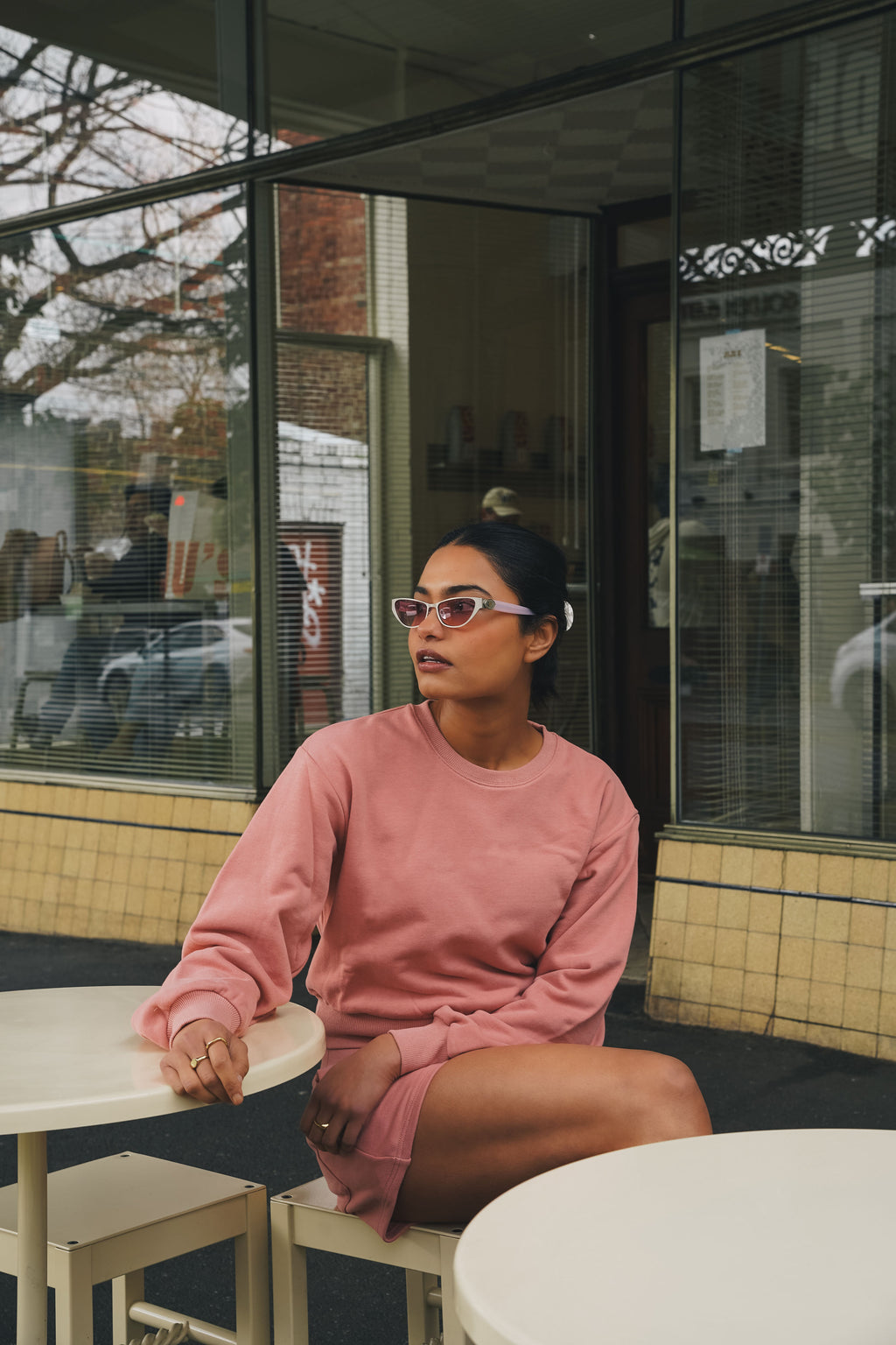 CREWNECK in DUSTY PINK