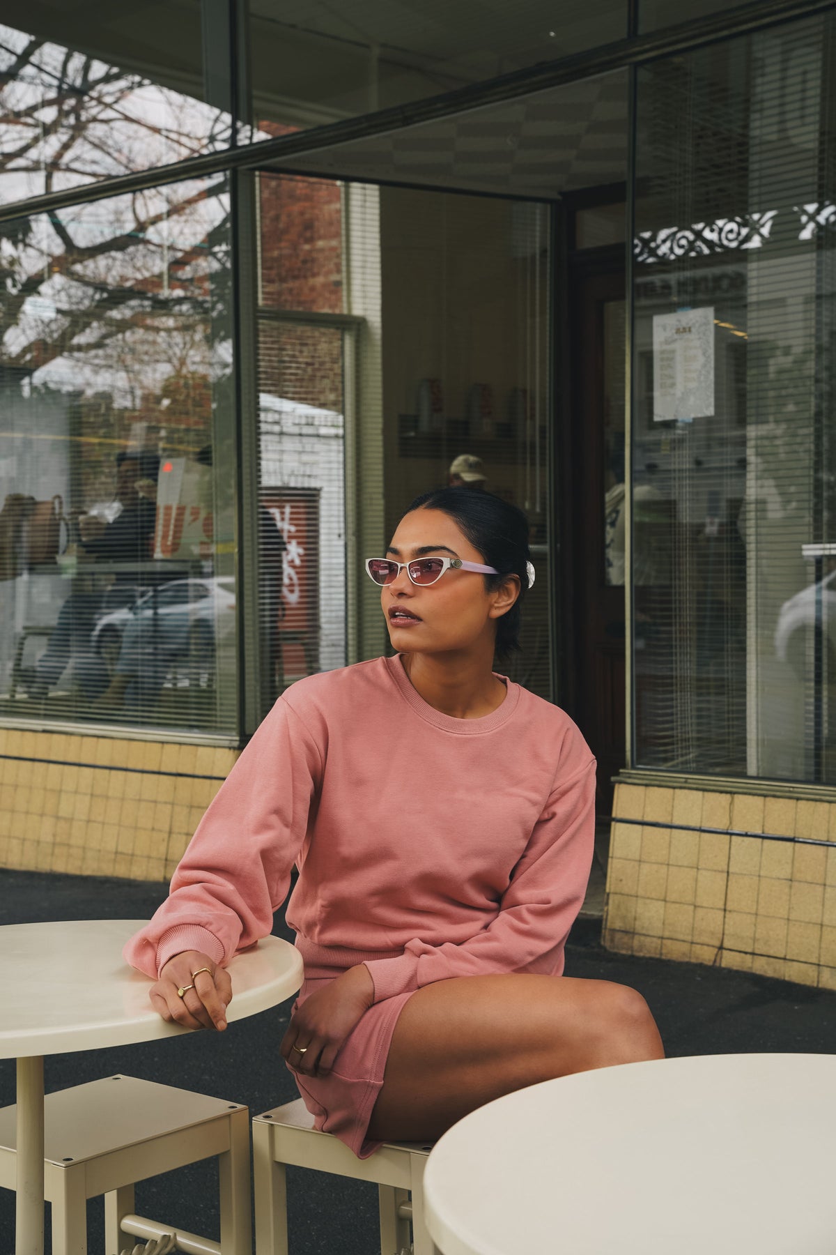 CREWNECK in DUSTY PINK